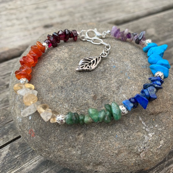 7 Chakra Natural Healing Crystal Gemstone Bracelet - Picture 3 of 4